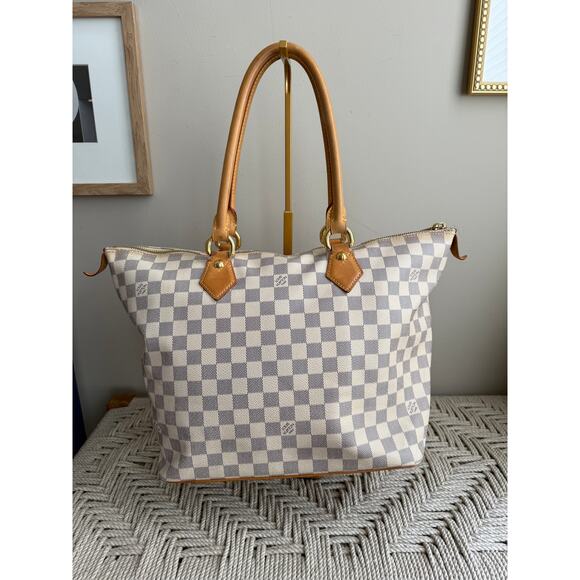 EUC Louis Vuitton Saleya Damier Azur MM Zipper Tote - Picture 1 of 11